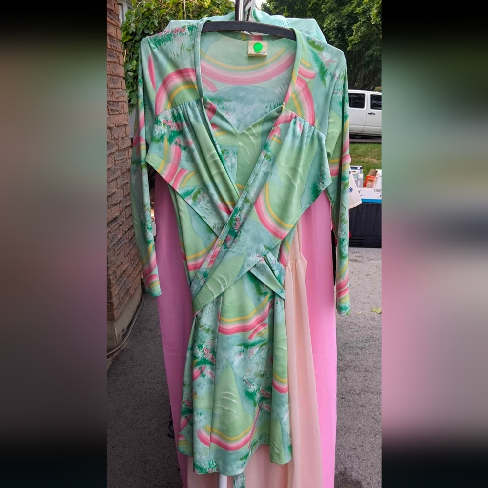1970 rainbow print dress